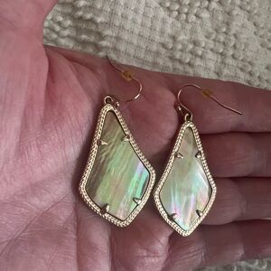 Gold and Iridescent Earrings